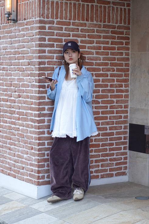 ベロアラインルーズパンツ